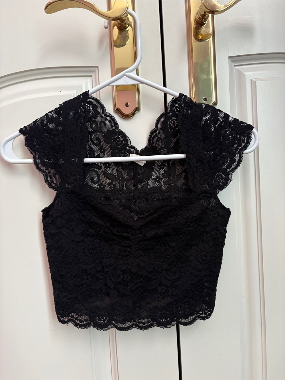 Garage Black Lace Crop Top